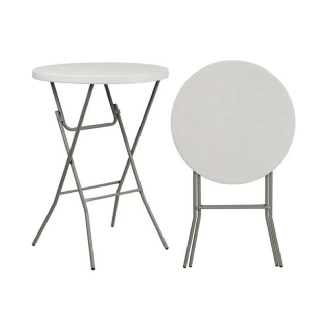 Wholesale Moisture Proof Outdoor Granite White Portable Plastic 32'' Folding Round High Table