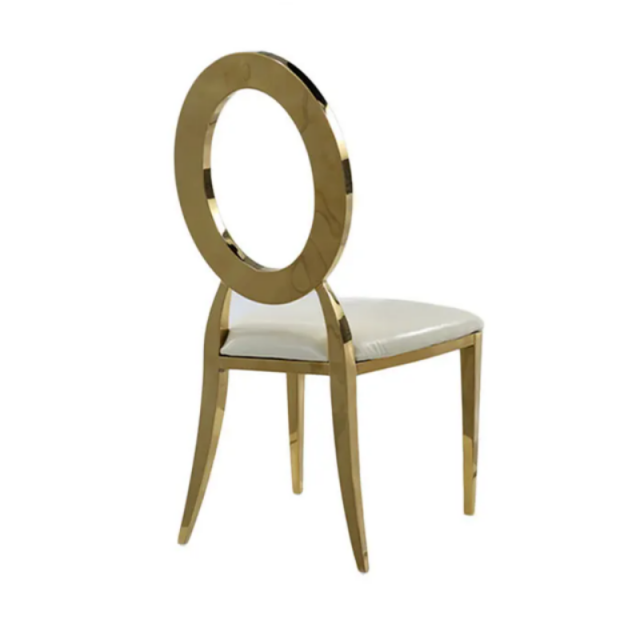Wholesale Modern Design Steel Round Hollow Back Stackable Metal Banquet Wedding Dining Chair(ZG50-009)