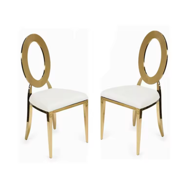 Wholesale Modern Design Steel Round Hollow Back Stackable Metal Banquet Wedding Dining Chair(ZG50-009)