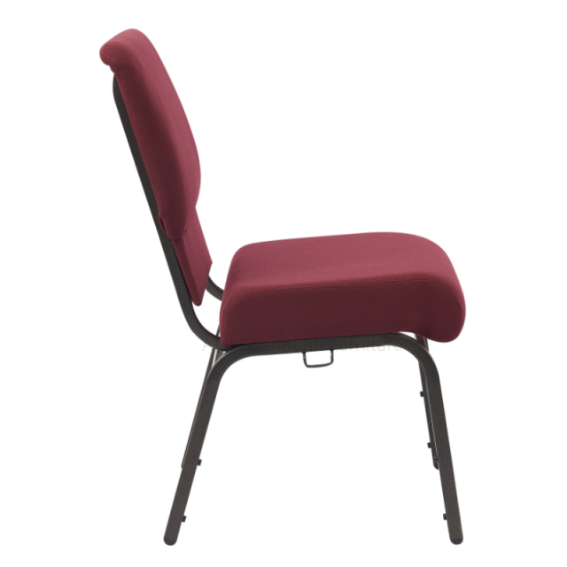 20.50 Inch Wide Metal Stackable Church Chair with Wardpocket for Worship(ZG13-001)