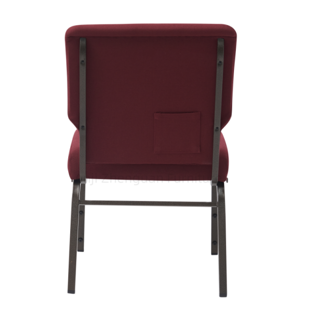 20.50 Inch Wide Metal Stackable Church Chair with Wardpocket for Worship(ZG13-001)