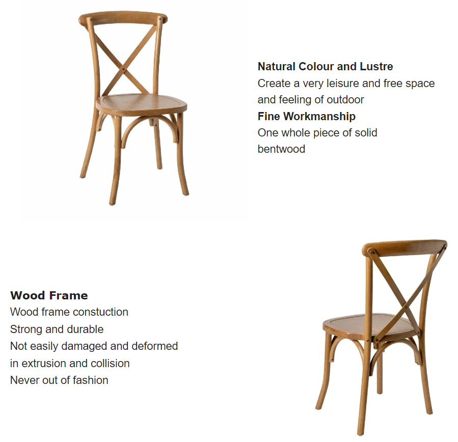CROSSBACK WOOD CHAIR