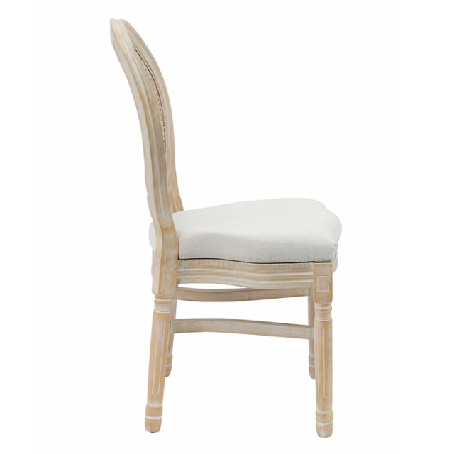 ZG Manufacturer Rubber Solid Wood Stackable Rattan Back Dining Louis Chair for Wedding Dining Event (ZG16-023)
