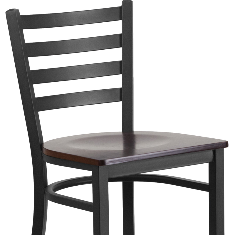 Zhenguan Restaurant Dining Plywood Ladder Back Bar Stool Bar Chair with Wood Seat (ZG21-071)