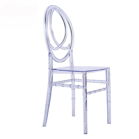 Transparent Banquet Furniture Chair with High Quality Classic Crystal Crown Clear Resin Dining Wedding Chair (ZG50-002)