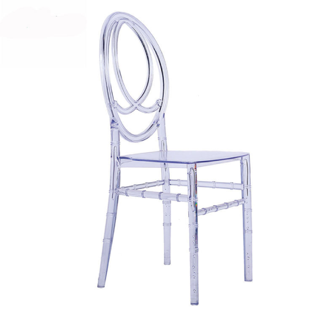 Transparent Banquet Furniture Chair with High Quality Classic Crystal Crown Clear Resin Dining Wedding Chair (ZG50-002)
