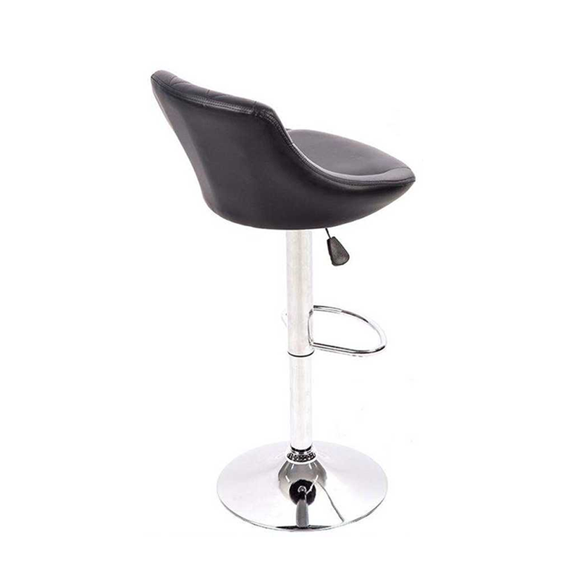 White Pu Leather Padded Adjustable Height Bar Stools 360 Rotation Kitchen Chair