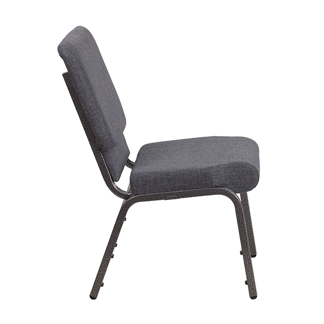 Wholesale High Quality Cheap Stackable 18.50 Inch Wide Black Fabric Metal Auditorium Chair Church Worship Chair (ZG13-002)