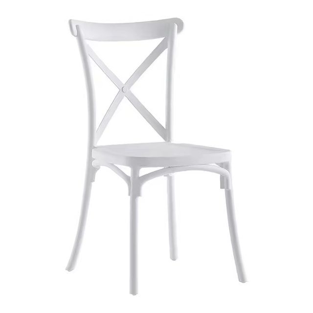 Cheap Wholesale Stackable Dining Chair Resin Cross Back Banquet Chair (ZG50-010)