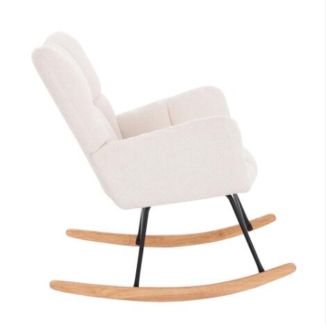 Teddy Fabric Tufted Upholstered Rocker Chair Bedroom Lounge Armchair (ZG31-002)