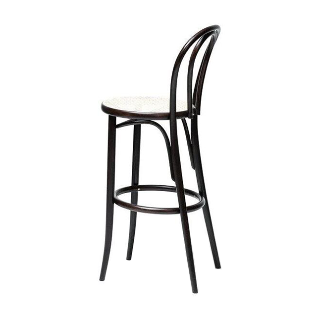 Hot Selling High Quality Modern Cafe Banquet Dining Chair Solid Wooden Stool Thonet Bar Rattan Chair (ZG25-001)