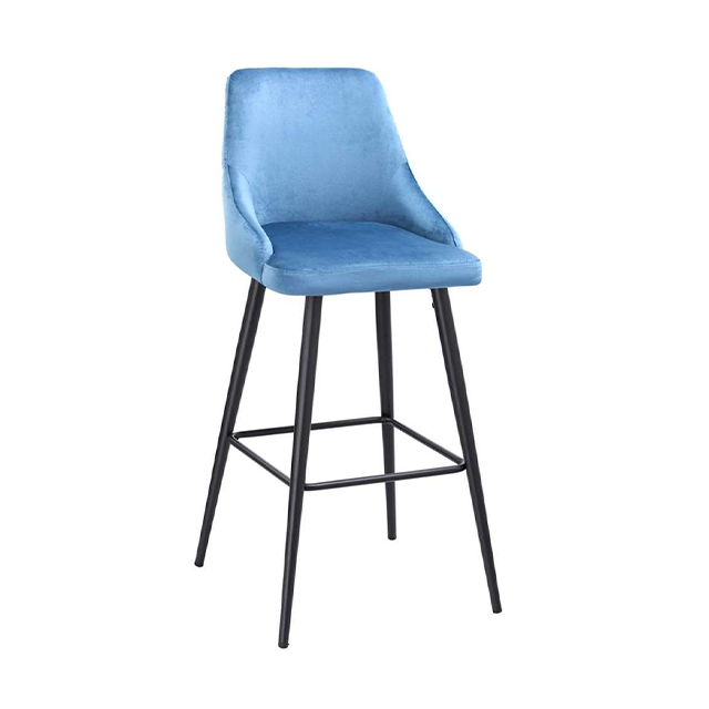 Home Furniture Modern Design Velvet Stools High Bar Counter Chair With Metal Legs(ZG21-015)