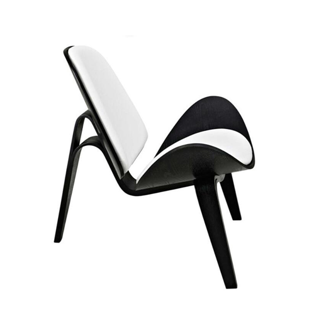 Wholesale Curved Furniture Modern Nordic Three-legged Shell Shaped Wood Lounge Chair(ZG19-017)