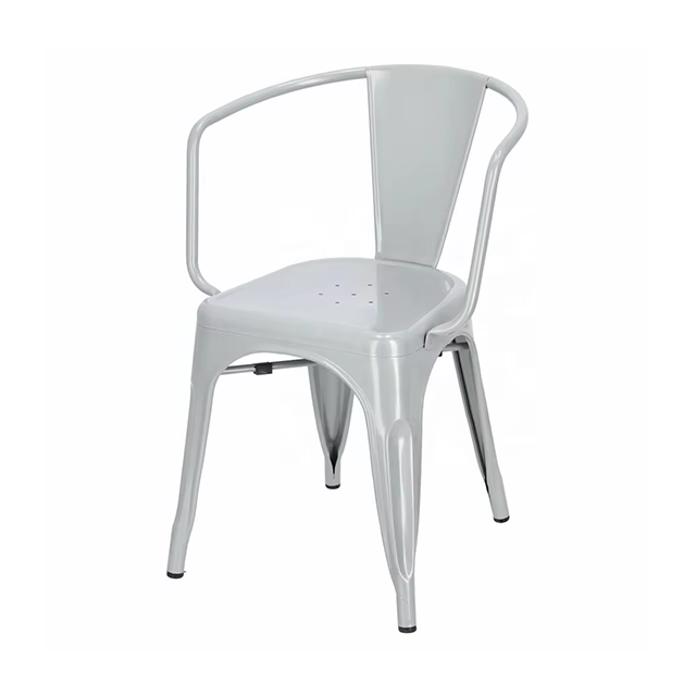 Popular Simple Design Durable Cafe Chair Metal Restaurant Hotel Cafe Modern Garden Furniture Dining Chair (ZG23-017)