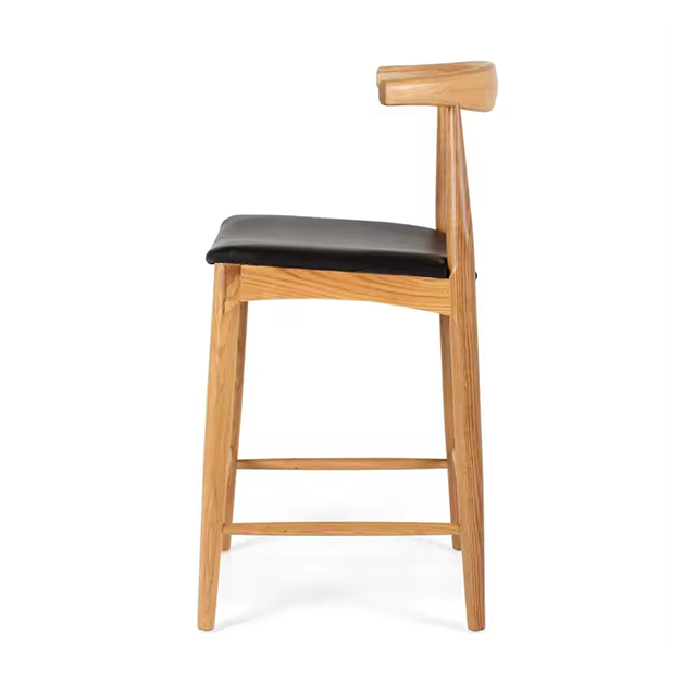 Hot Selling Modern Restaurant Wishbone Chair High Leg Chair Cow Horn Chair Wood Bar Chair (ZG25-006)