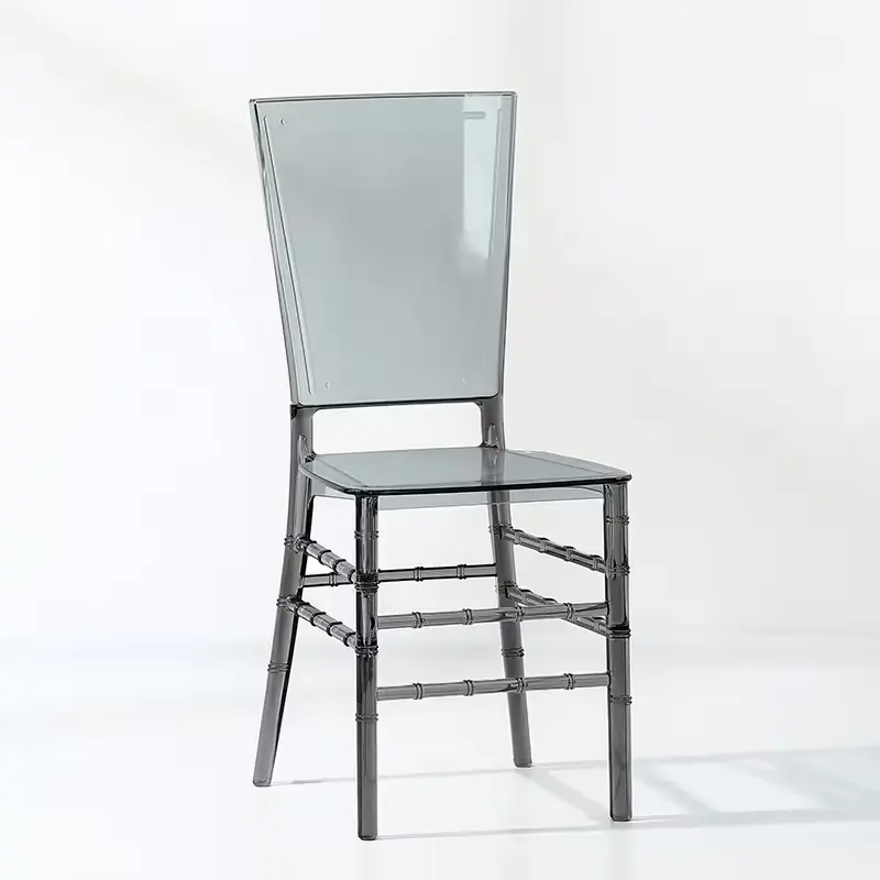 Modern Stackable Clear Acrylic Plastic PC Crystal Chiavari Square Transparent Chair for Wedding Events Party Banquet Cafe(ZG50-016)
