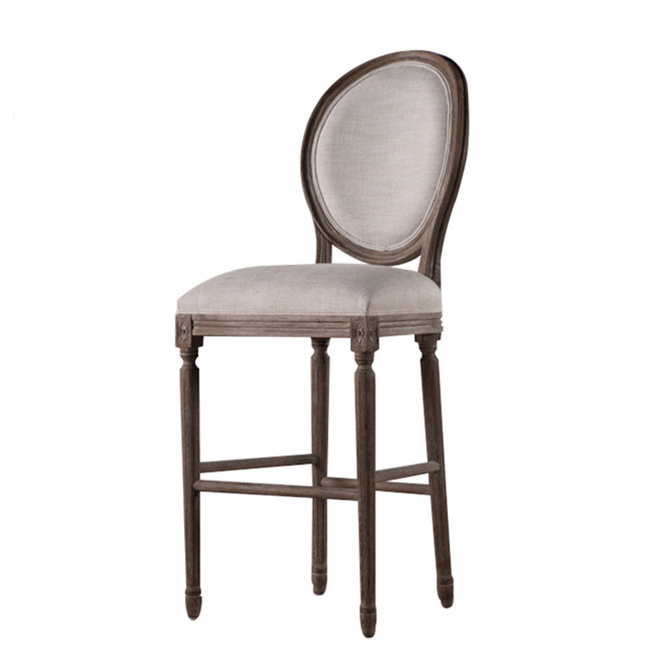 High Quality Hot Selling French Style Stacked Fabric Round Back Solid Wooden Wedding Events Louis Chair (ZG25-025)