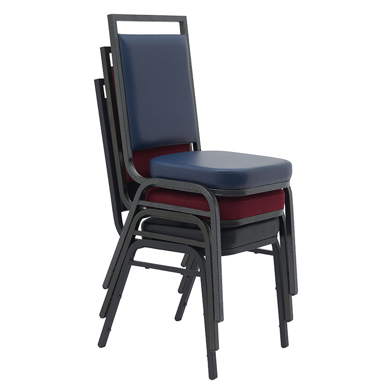 Manufacturer Wholesale Stackable Event Chair Banquet Chair Brown Vinyl on Copper Vein Steel Frame Square Back Banquet Chairs (ZG10-011)