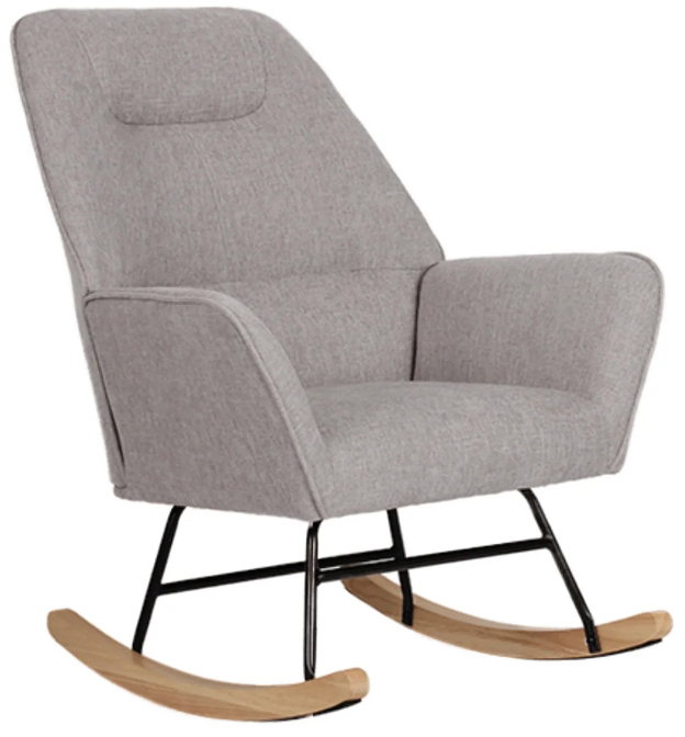 Teddy Fabric and Rocking Wood Metal Leg With Rubber Wood Accent Chairs(ZG31-009)