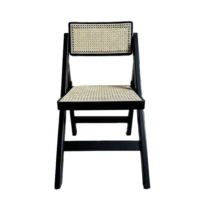 Comfortable Modern Accent Faux Leather Thick Foam Padded Black Folding Chair (ZG26-022)