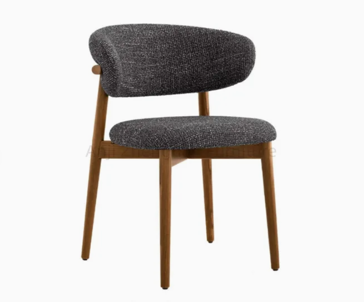 Nordic Modern Minimalist Wood Dining Chairs with Backrest Designer Fabric for Home Living Room Hotel Use(ZG16-100)