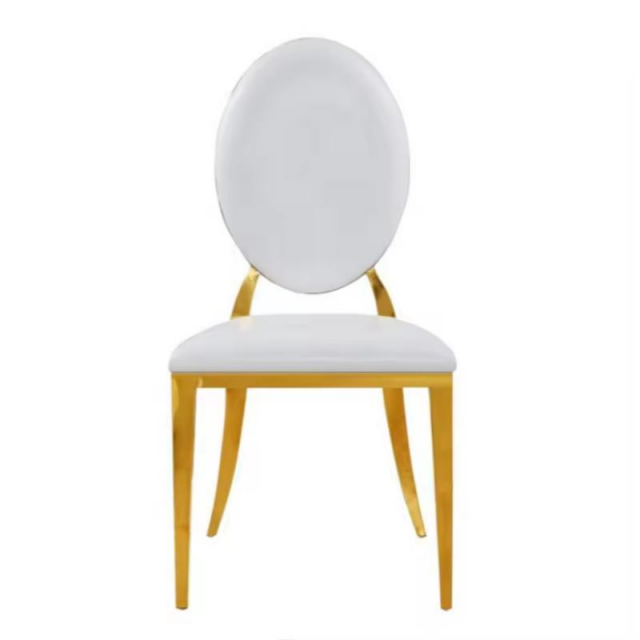 Hot Sale Metal Stackable Banquet Chair Wedding Chairs with Glod Stainless Steel Frame(ZG50-008)