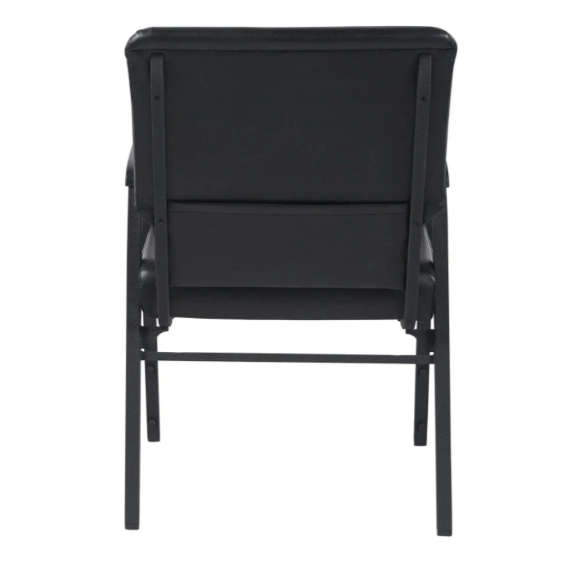 Stackable 20.5'' Wide Black Vinyl Church Chair with Armrest for Auditorium Worship(ZG13-009)