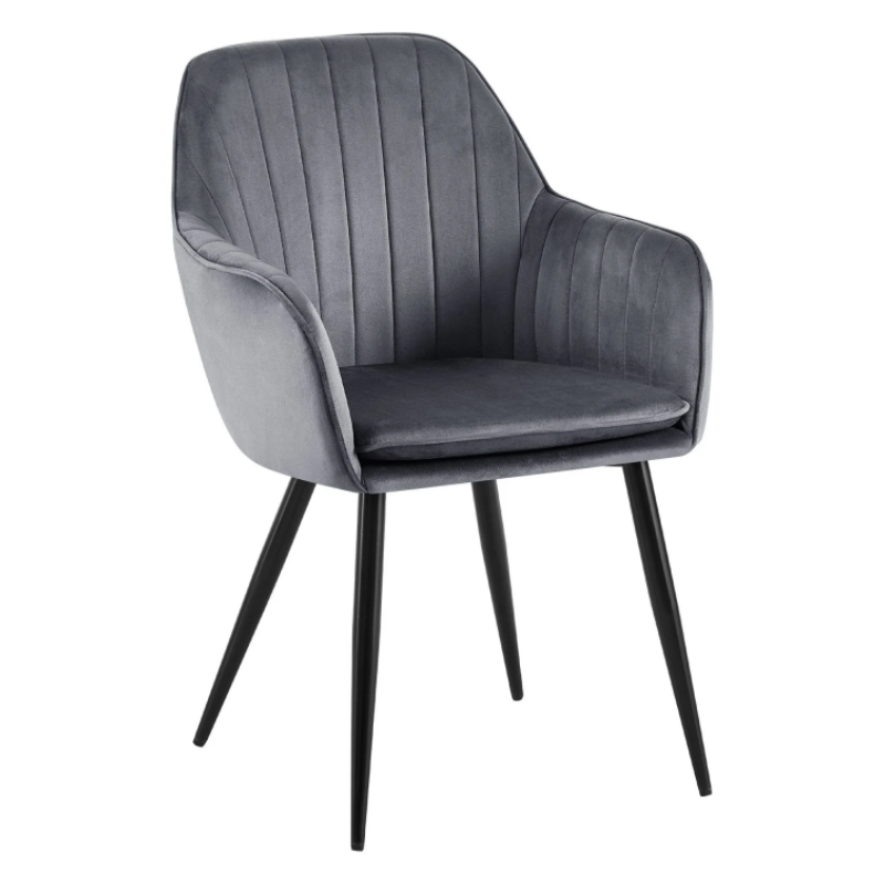 Nordic Modern Hotel Cafe Restaurant Dinning Chairs Fabric Velvet Kitchen Dining Room Chairs With Arms(ZG23-033)
