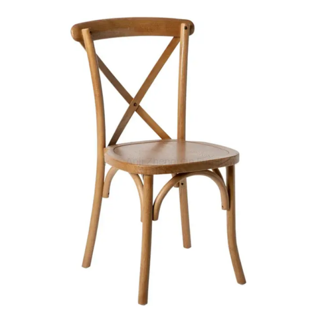 Factory Dining Chairs Black Wood Crossback Chairs Hotel X-Back Chair Stackable for Wedding Party Banquet(ZG11-002)