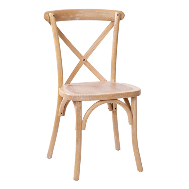 Factory Dining Chairs Black Wood Crossback Chairs Hotel X-Back Chair Stackable for Wedding Party Banquet(ZG11-002)