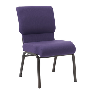 20.5 Inch Wide Purple Fabric Color Silver Vein Steel Frame Comfy Stackable Church Worship Auditorium Chair (ZG13-001)