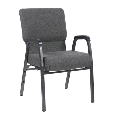 20.5 Inch Wide Mix Tan Fabric Color Silver Vein Steel Frame Armrest Stackable Church Worship Auditorium Armchair (ZG13-010)