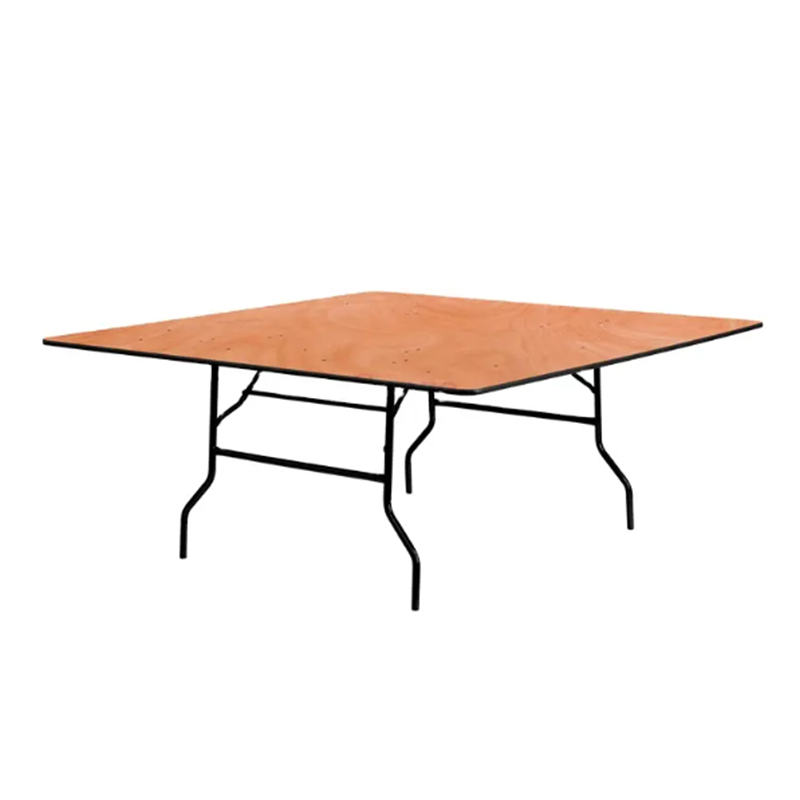 Commercial Grade Square Folding Table 4FT 5FT 6FT Plywood Top Steel Legs