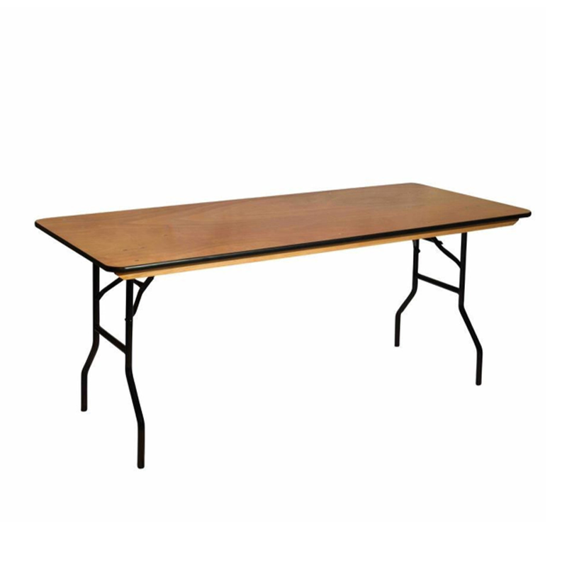 Wood Training Table 4FT/5FT/6FT/8FT Commercial Grade Folding Banquet Table with Plywood Top and Steel Legs