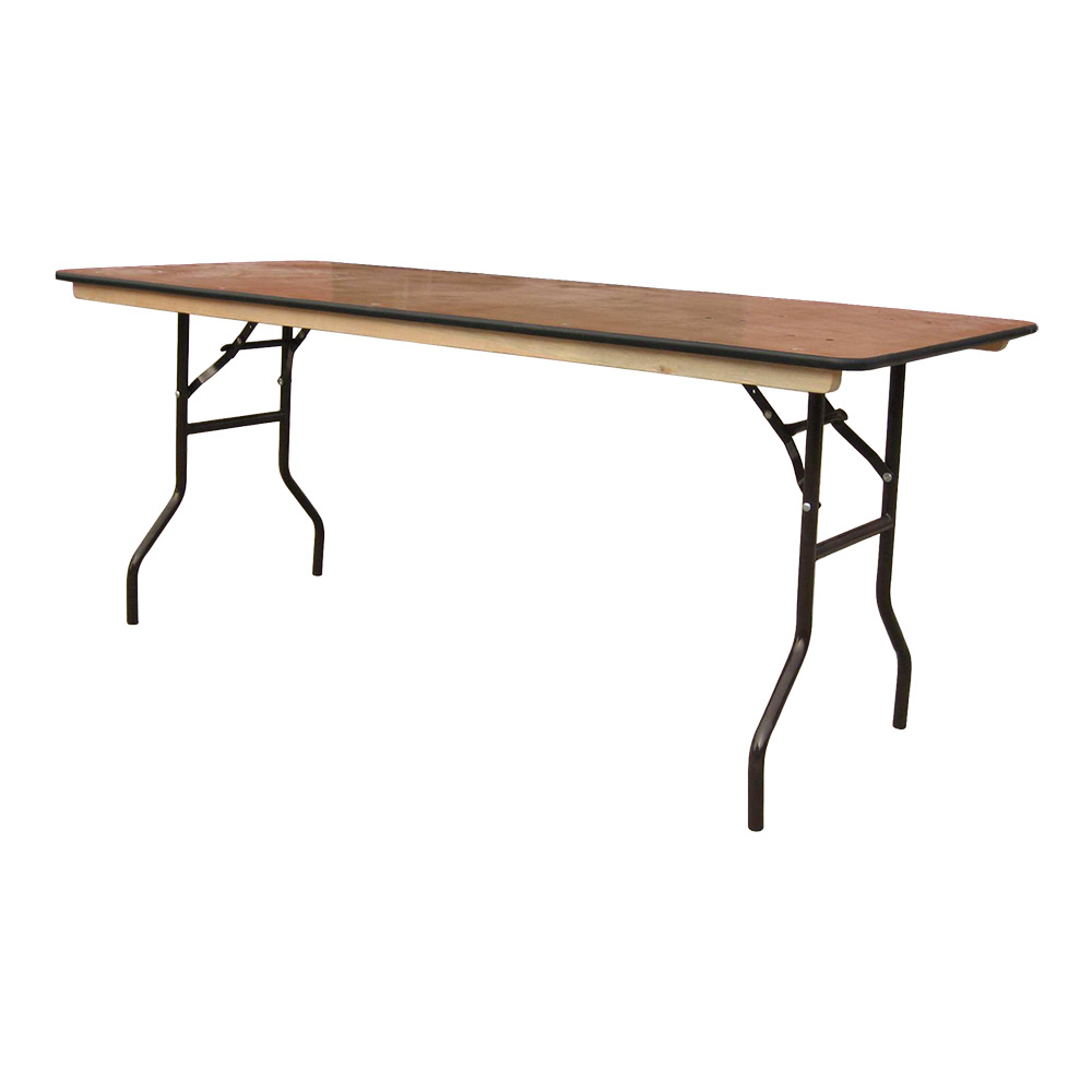 Wood Training Table 4FT/5FT/6FT/8FT Commercial Grade Folding Banquet Table with Plywood Top and Steel Legs
