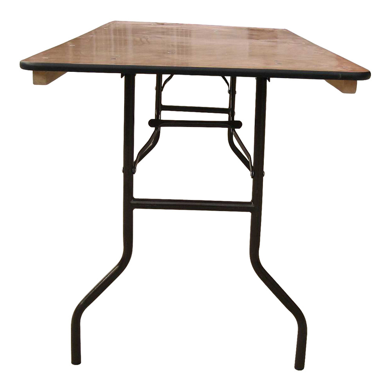 Wood Training Table 4FT/5FT/6FT/8FT Commercial Grade Folding Banquet Table with Plywood Top and Steel Legs